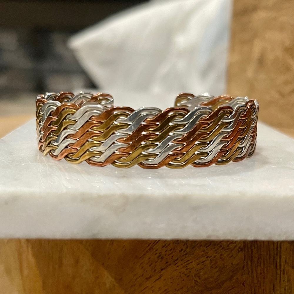 Copper, Silver, Brass Cuff